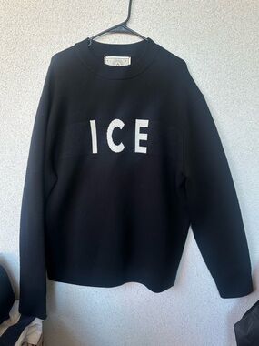 Perfect Moment Ice Merino Wool Intarsia Knit Sweater Black & White, Women’s L